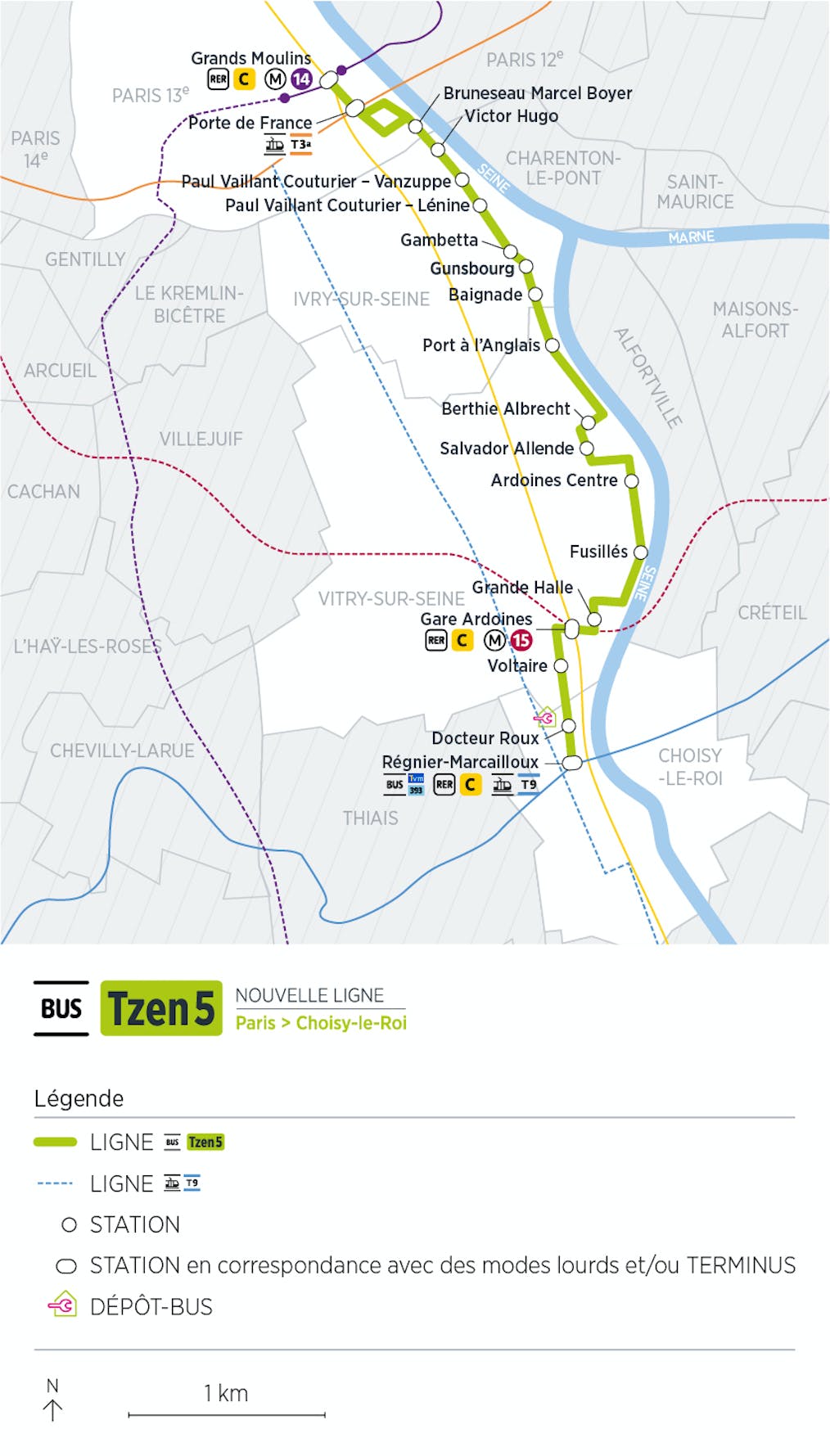 Projet Bus Tzen 5 Nouvelle Ligne Paris > Choisy-le-Roi | Île-de-France ...