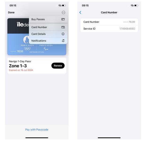 numéro de carte appel wallet